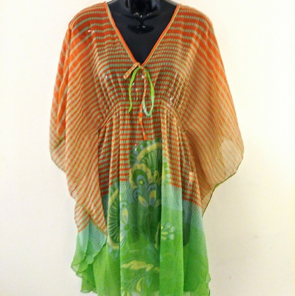 Paradise 100% Viscose Beach Cover Sheer Size M - Picture 4 of 8